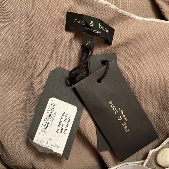 𝚁𝚊𝚐 & 𝙱𝚘𝚗𝚎 ~ Tia Jumpsuit in Light Olive - Picture 6 of 6